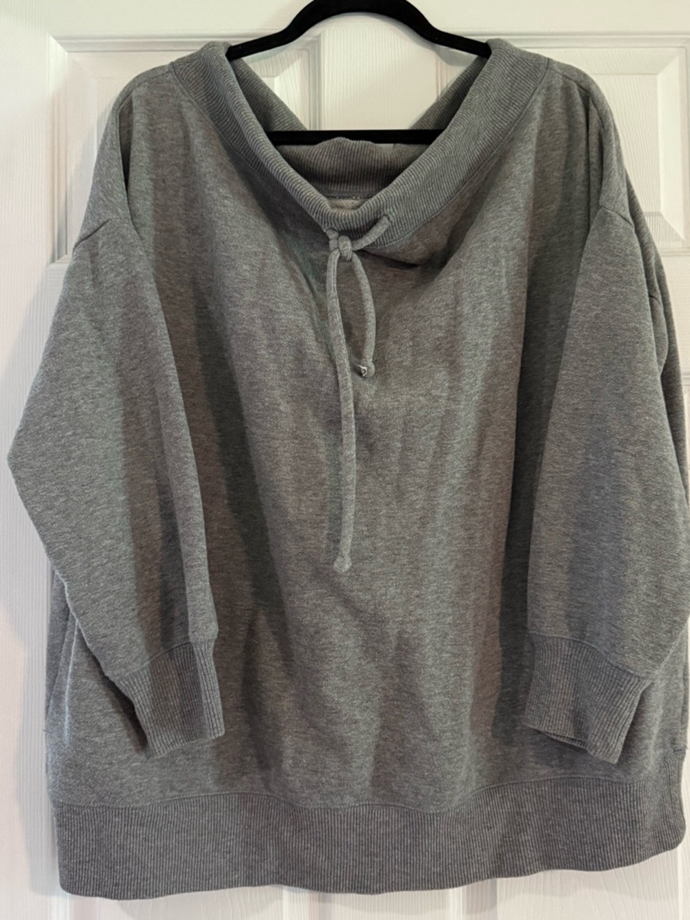 Aerie Gray Off The Shoulder Tunic Sweatshirt